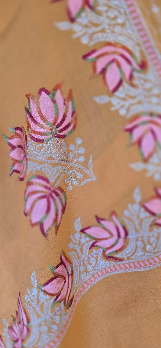 Stole – Floral – Yellow – Pashmina