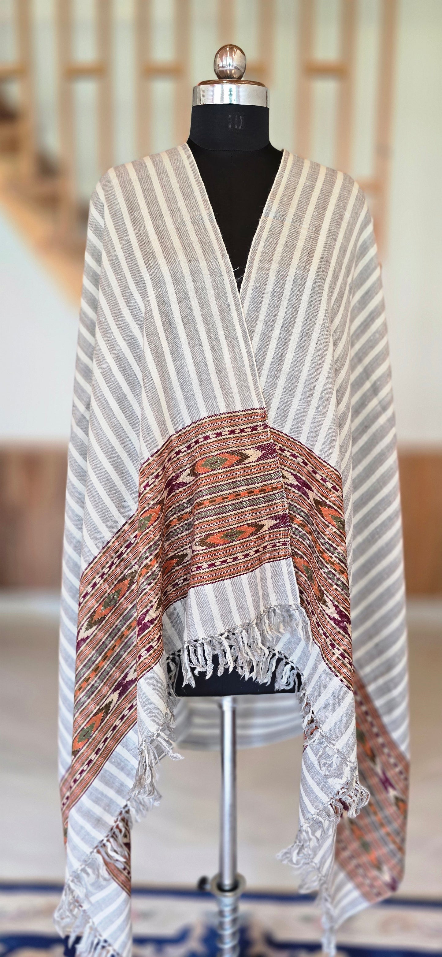 Shawl – Angora Wool - Stripes