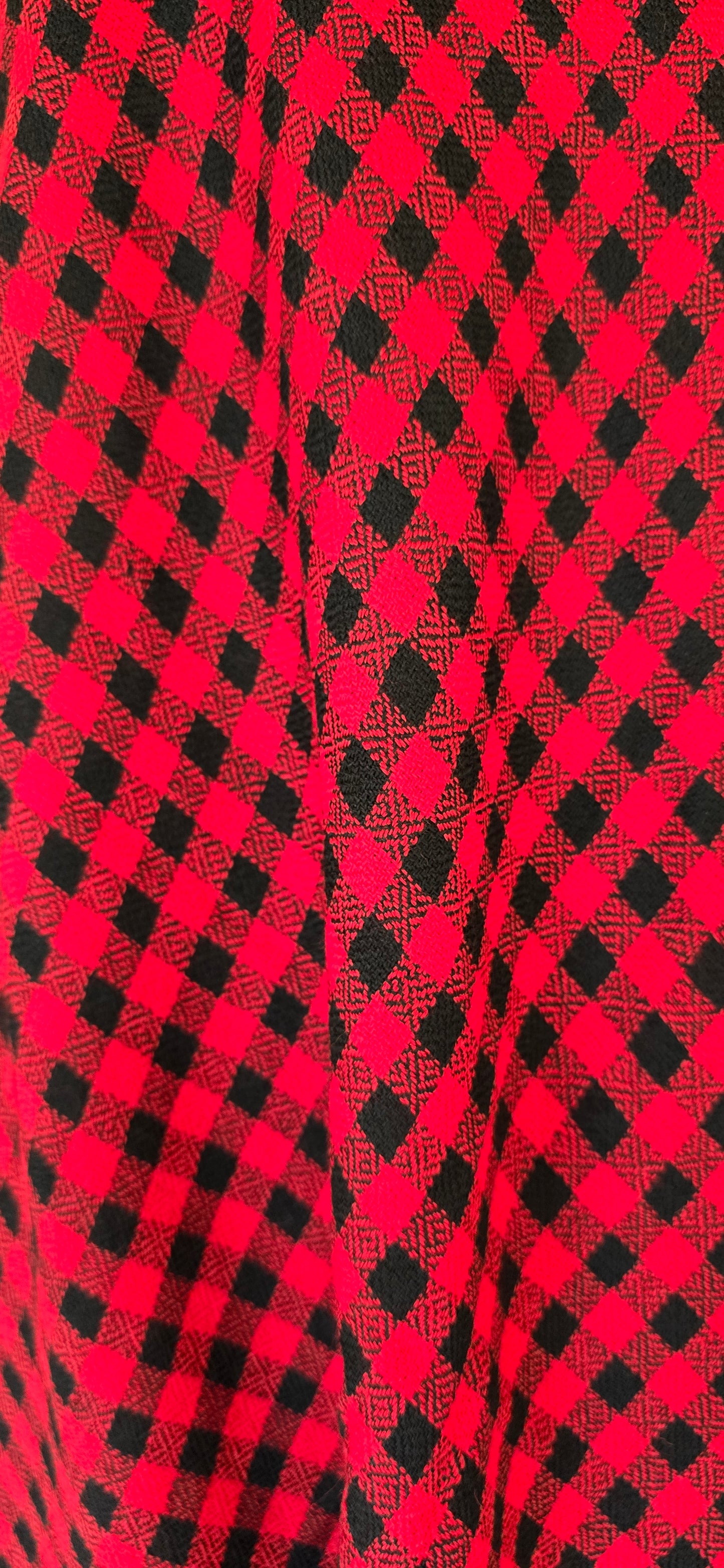 Woolen Kullu Stole - Check Pattern Red