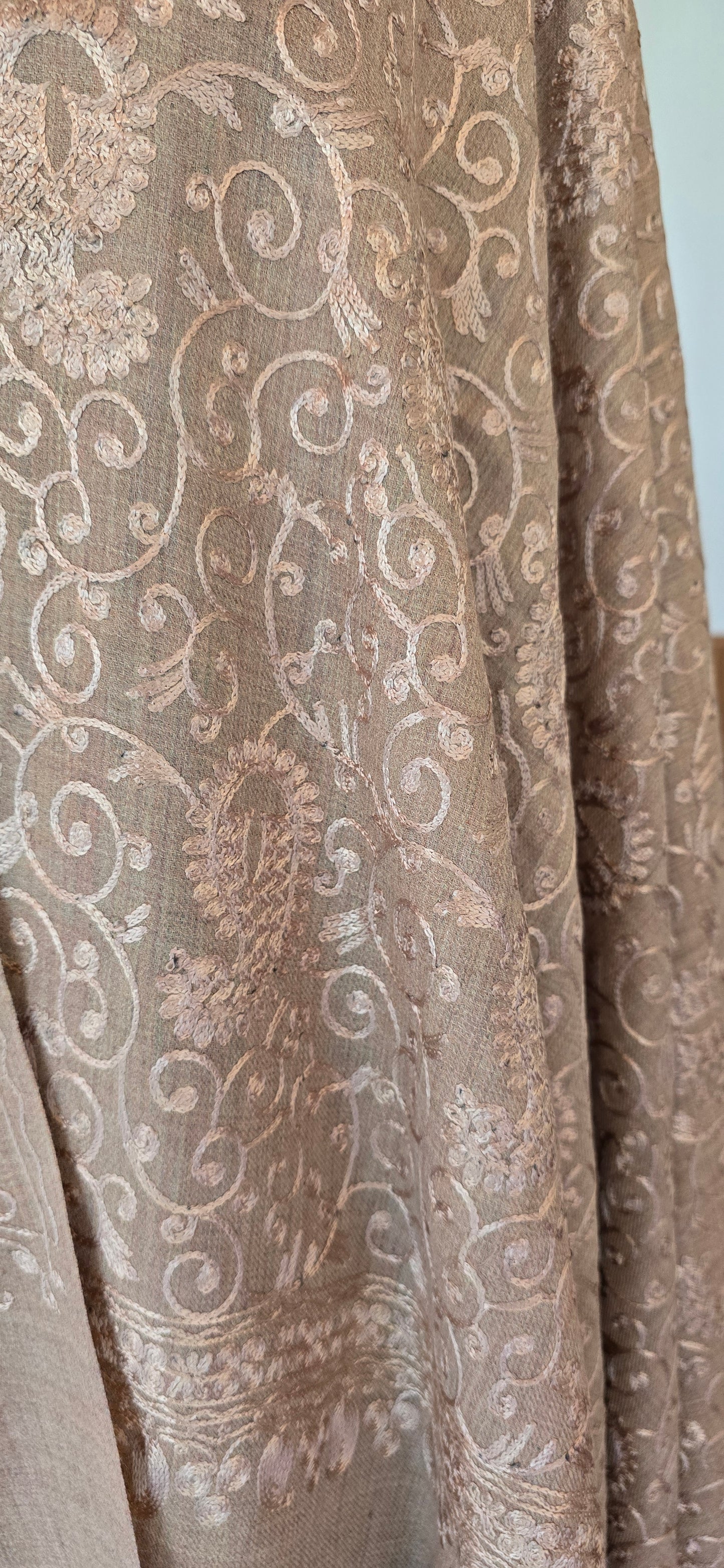 Shawl - Designer - Floral - Cream