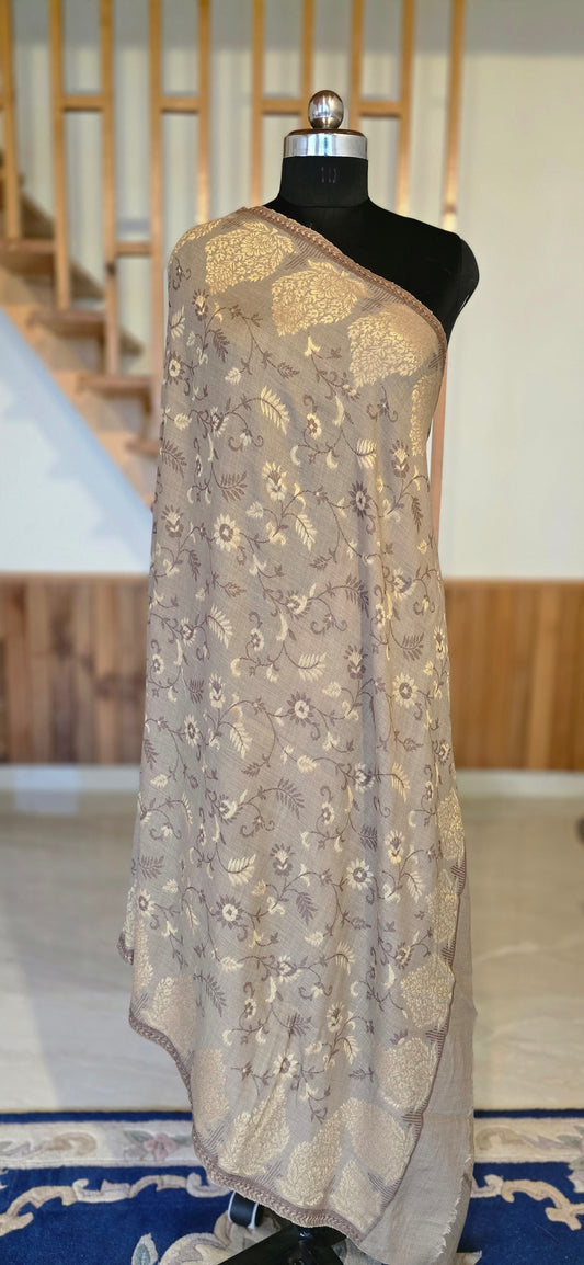 Shawl – Designer – Floral – Brown