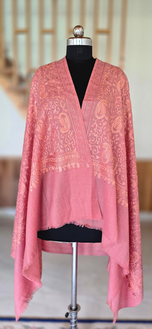 Shawl - Designer - Floral - Pink