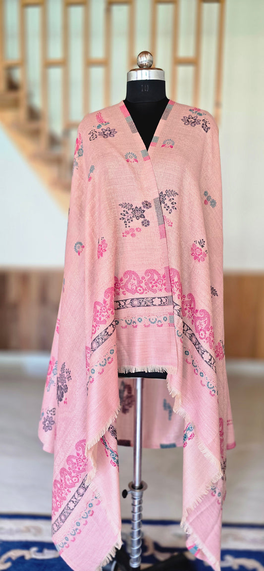 Shawl – Designer – Floral –  Pink