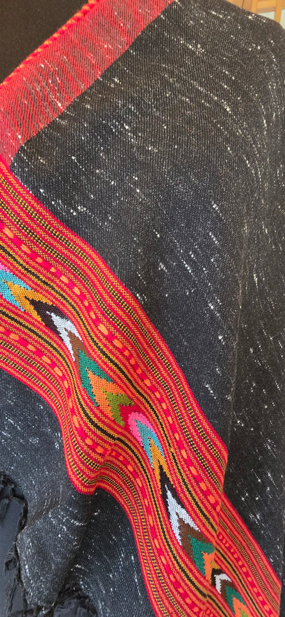 Shawl – Kullu Single Patti – Black – Wool