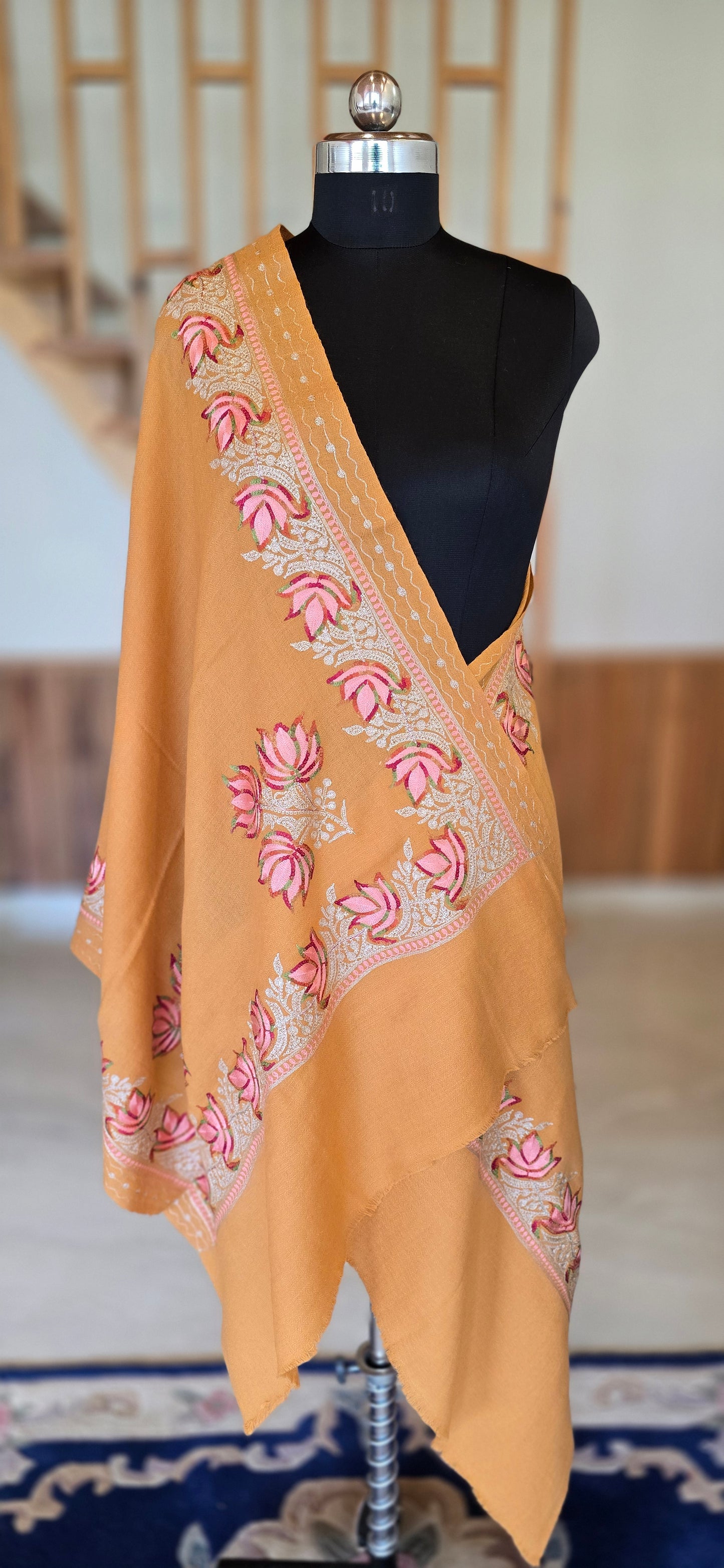 Stole – Floral – Yellow – Pashmina