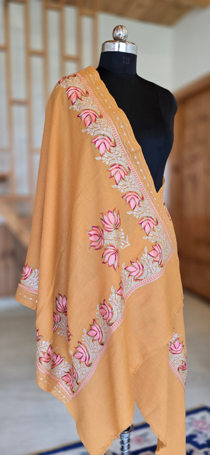 Stole – Floral – Yellow – Pashmina