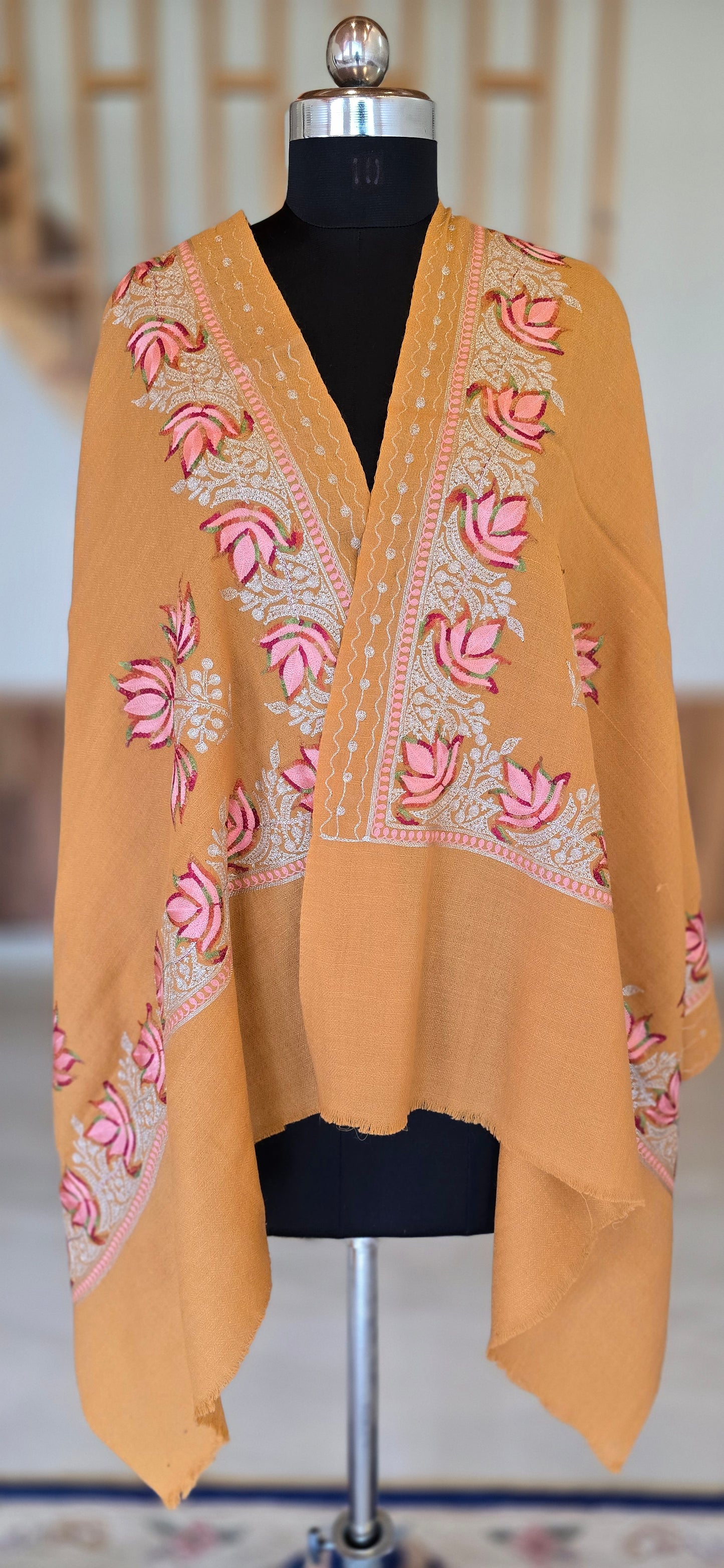 Stole – Floral – Yellow – Pashmina