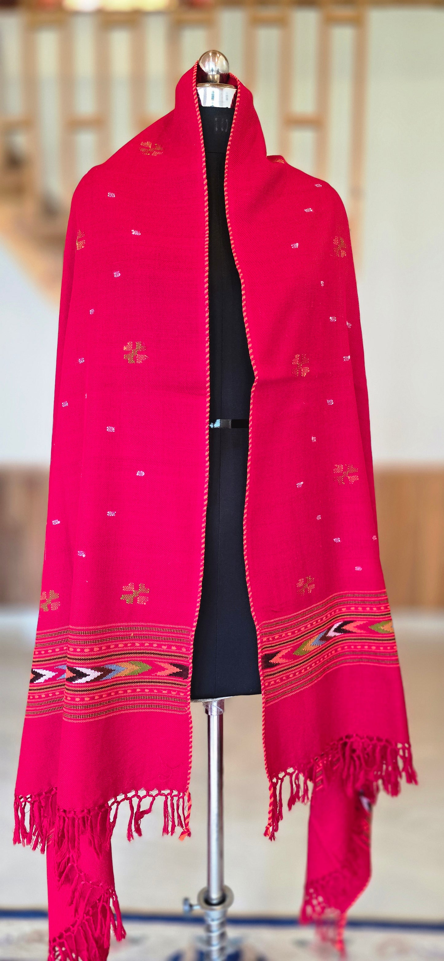 Shawl – Kullu Single Patti Floral – Rani – Wool