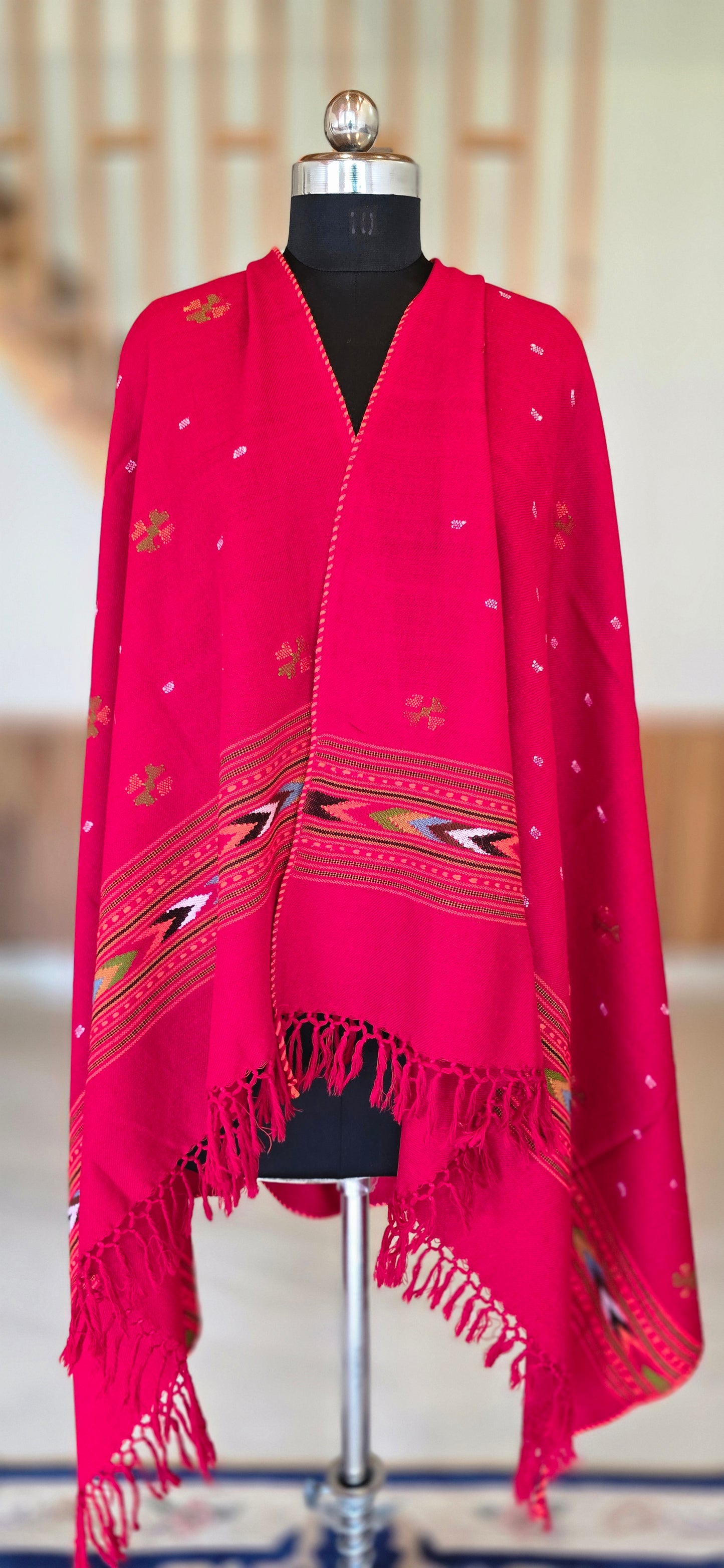 Shawl – Kullu Single Patti Floral – Rani – Wool