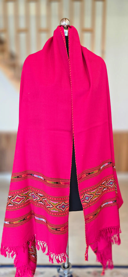 Shawl – Kullu Teen Patti – Rani – Wool