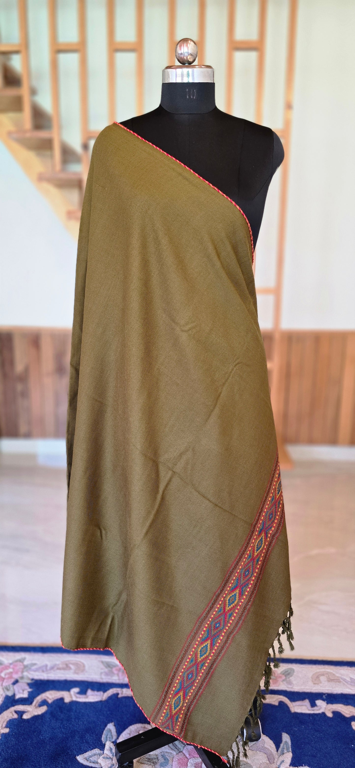 Shawl – Classic Pattern – Ethnic – Olive