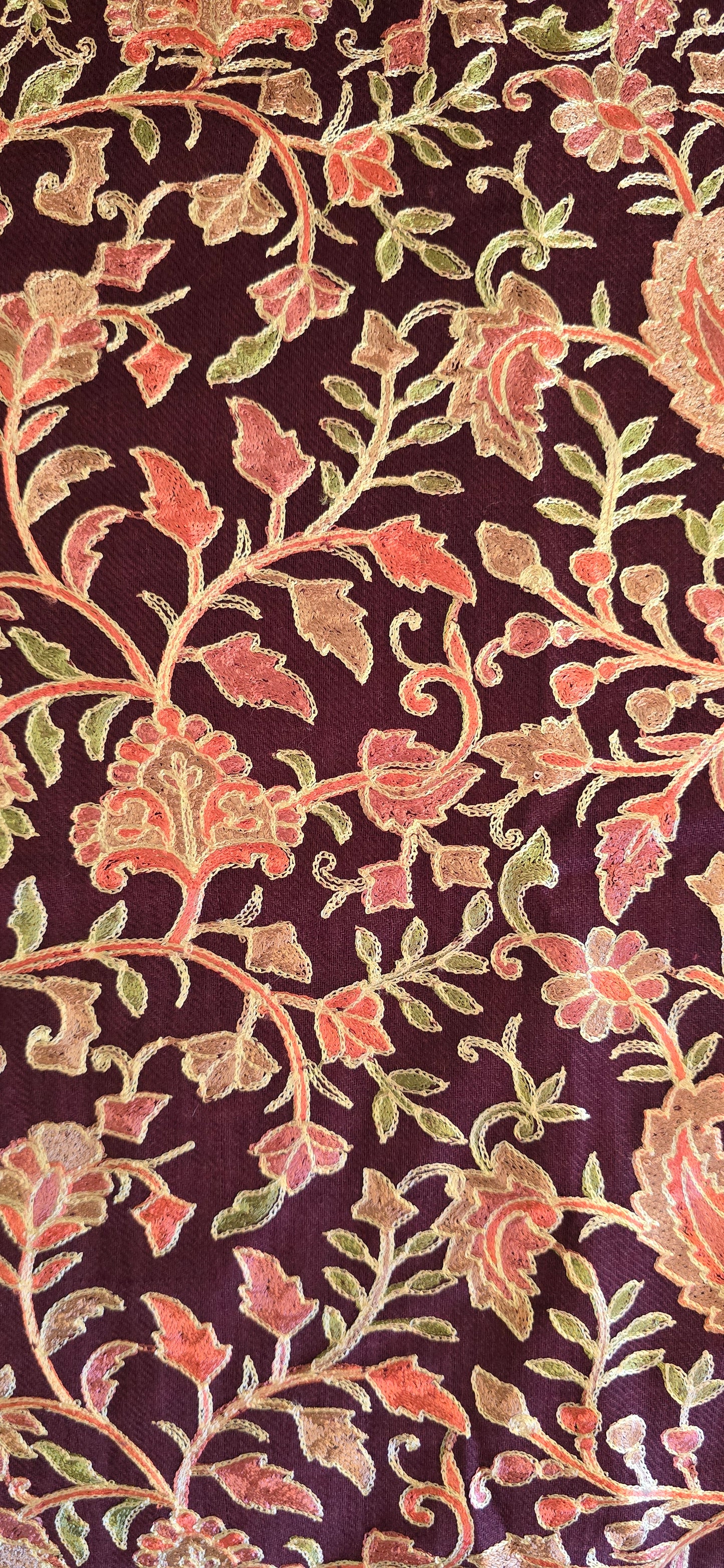 Shawl - Designer - Floral - Maroon