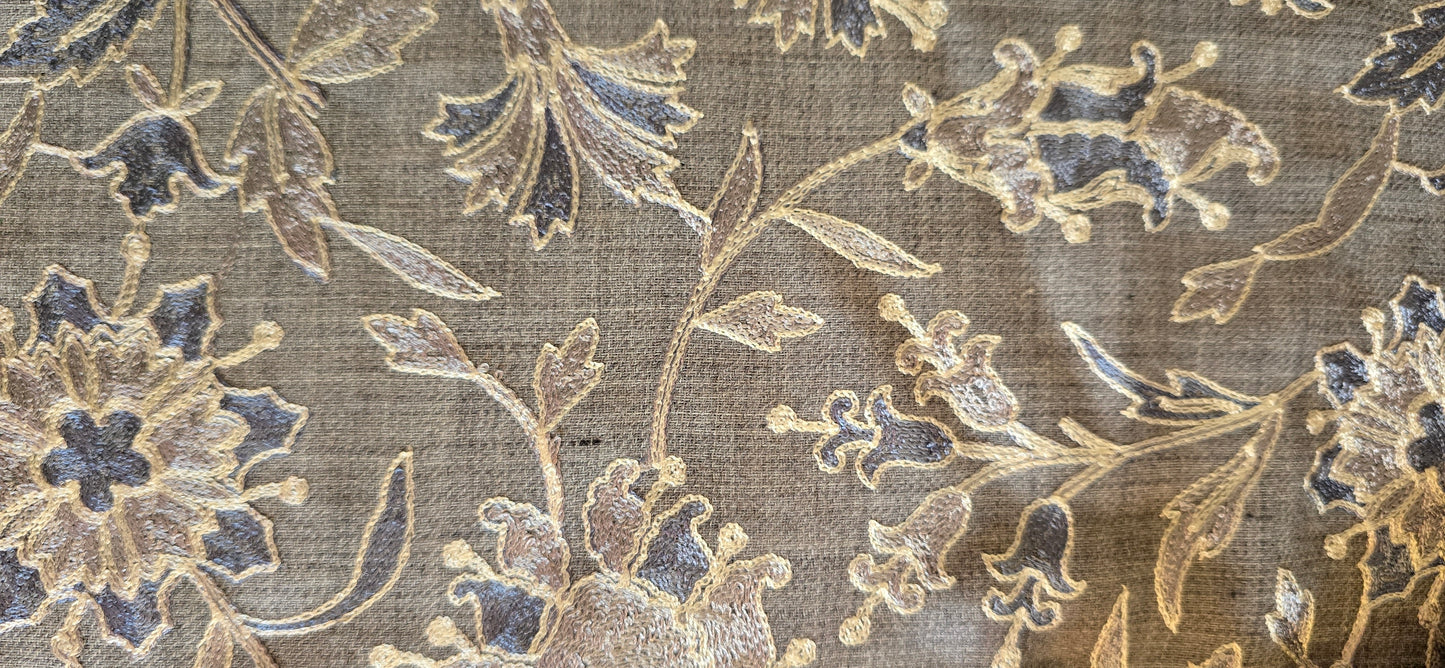 Shawl - Designer - Floral - Gray