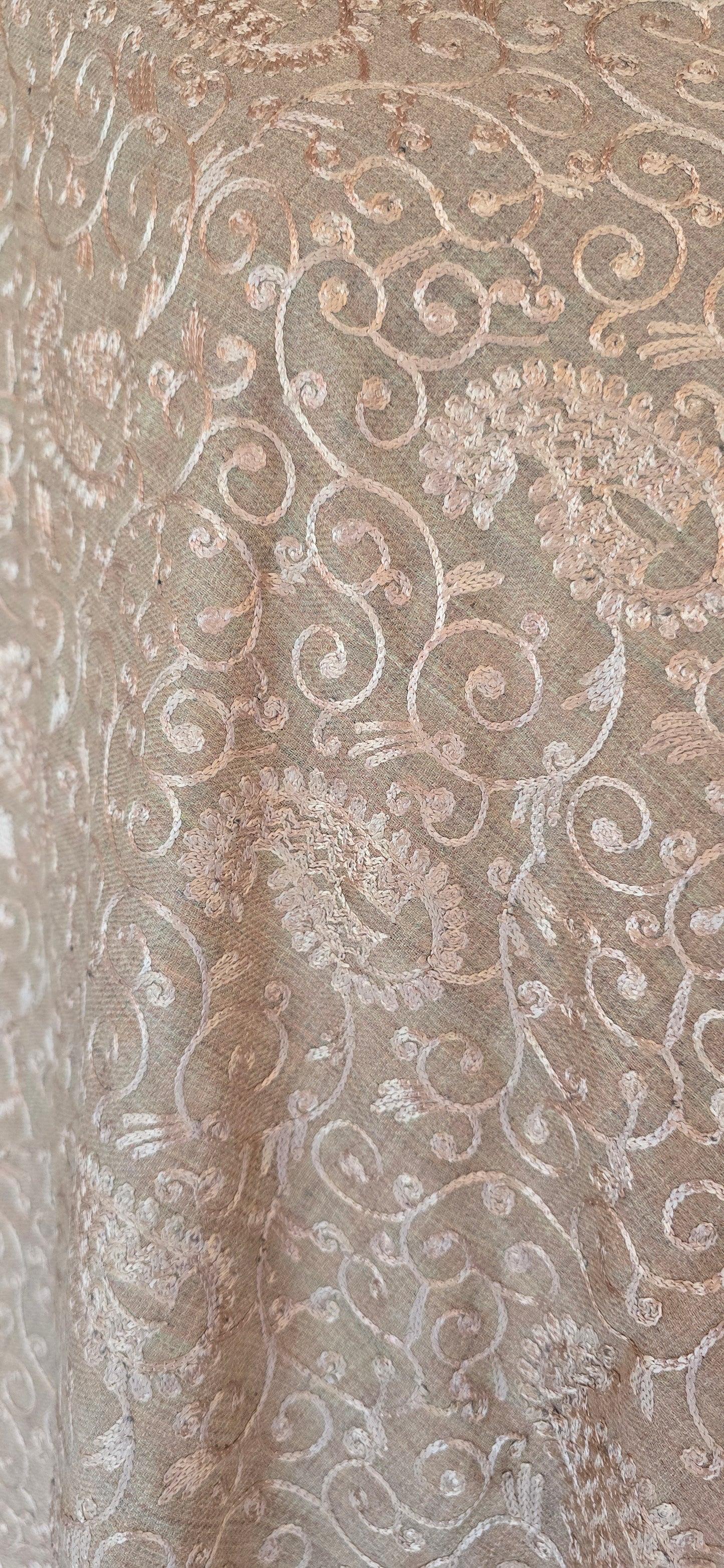 Shawl - Designer - Floral - Cream