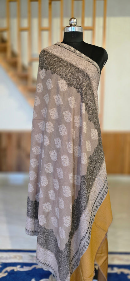 Shawl – Designer – Floral – Yellow