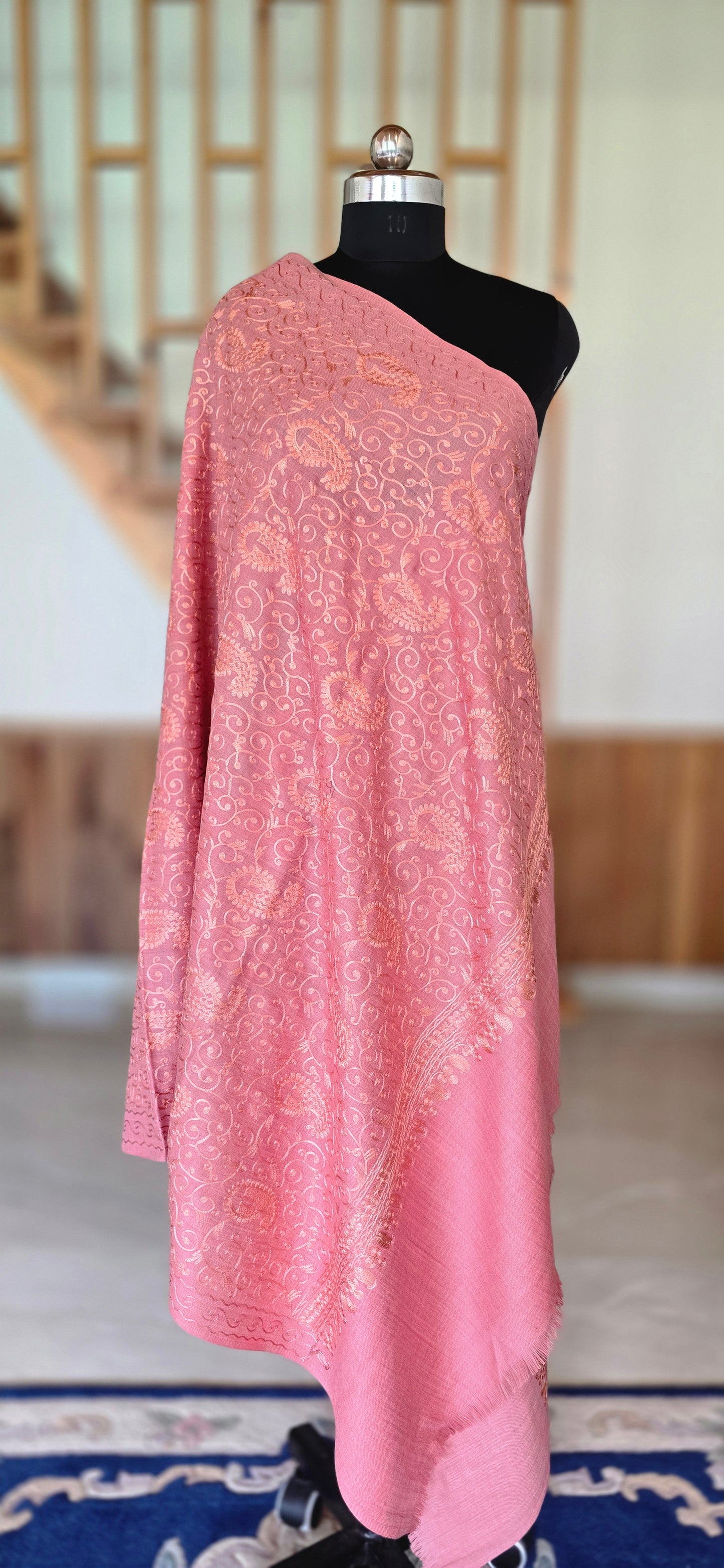 Shawl - Designer - Floral - Pink