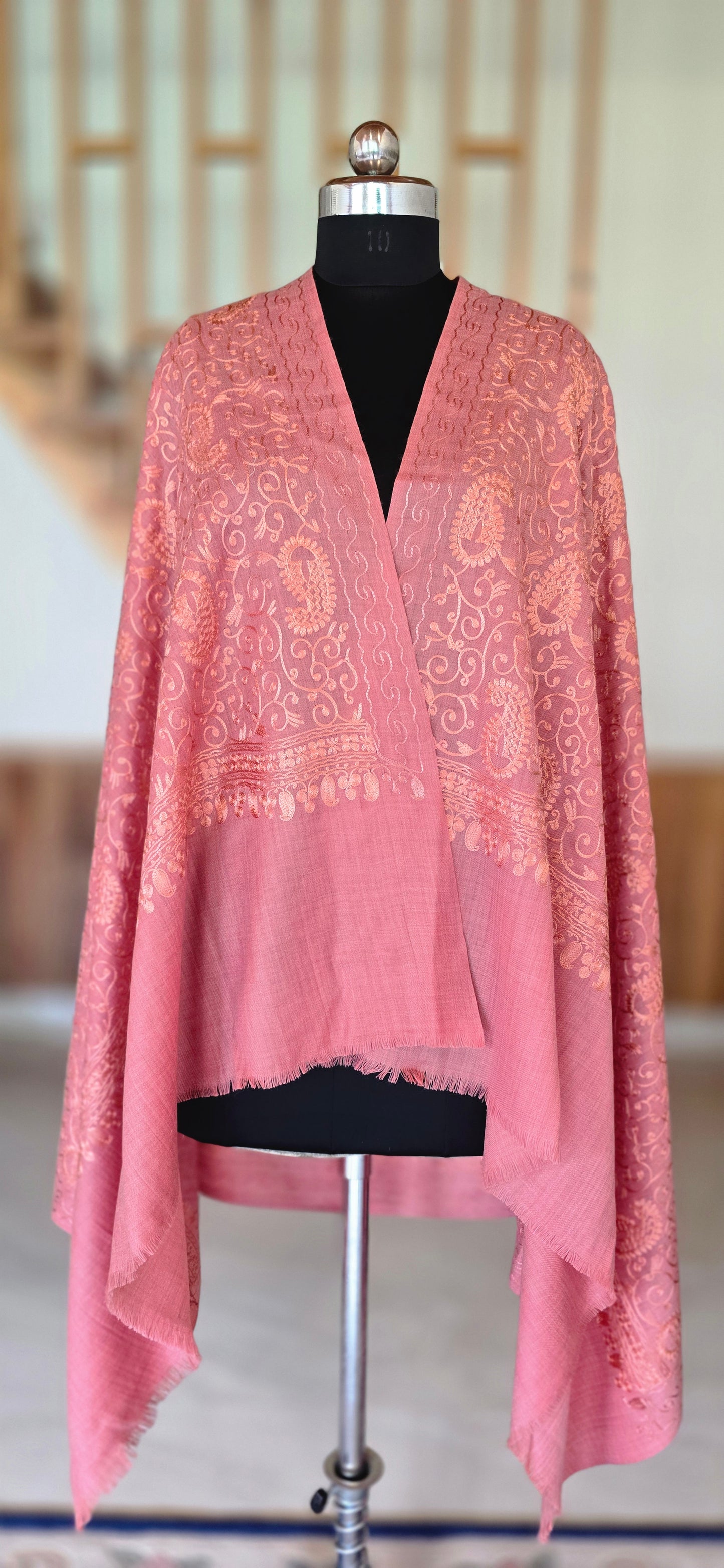 Shawl - Designer - Floral - Pink