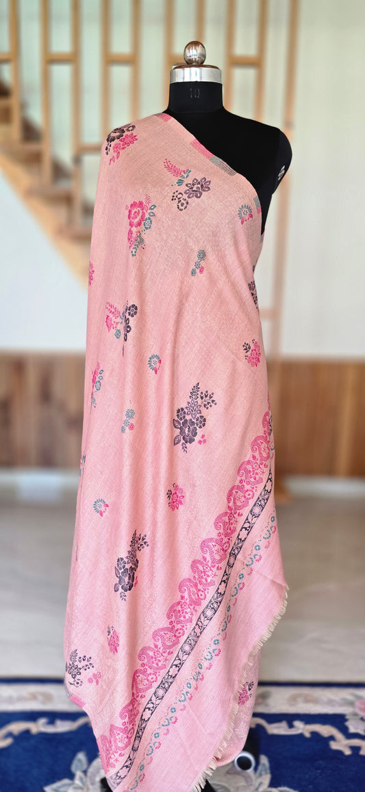 Shawl – Designer – Floral –  Pink