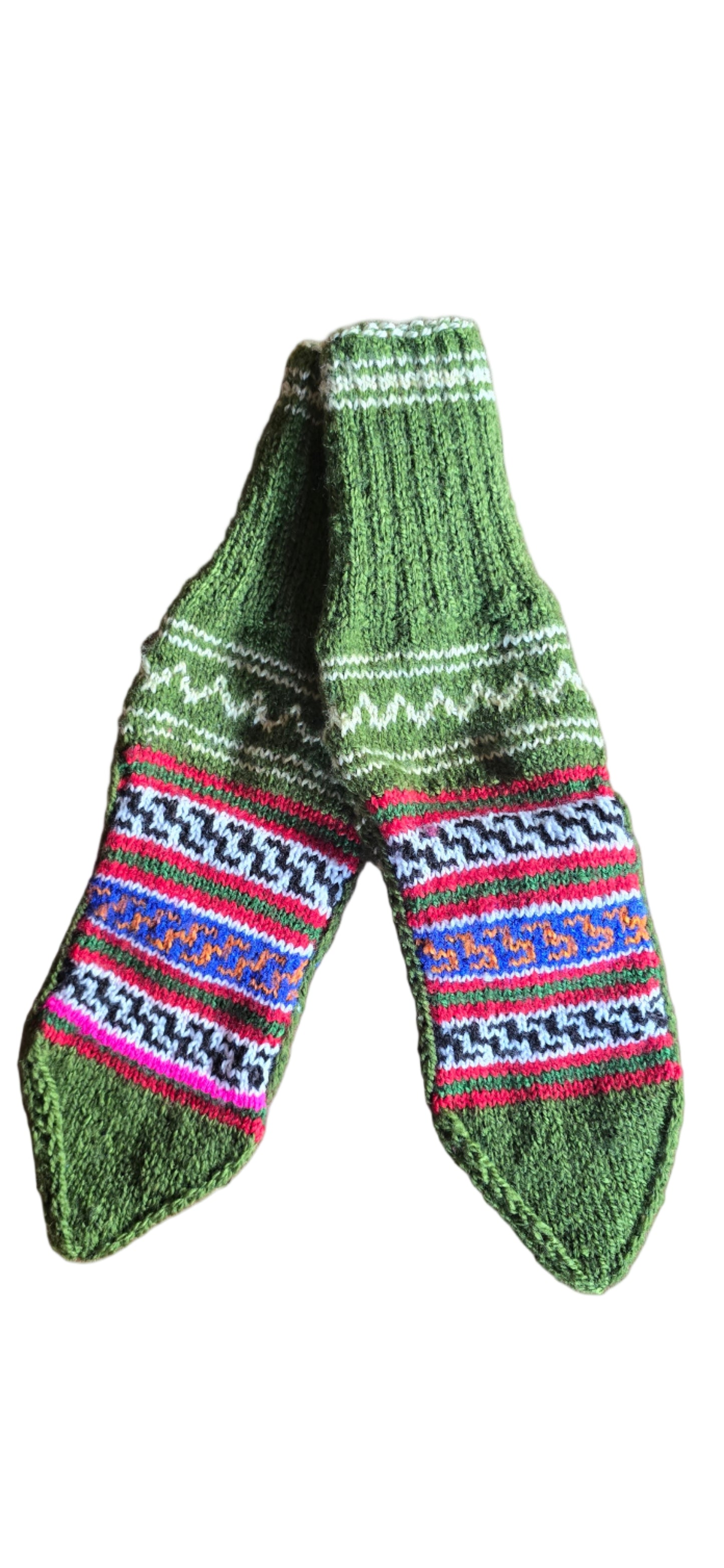 Socks - Handwoven - Wool - Green