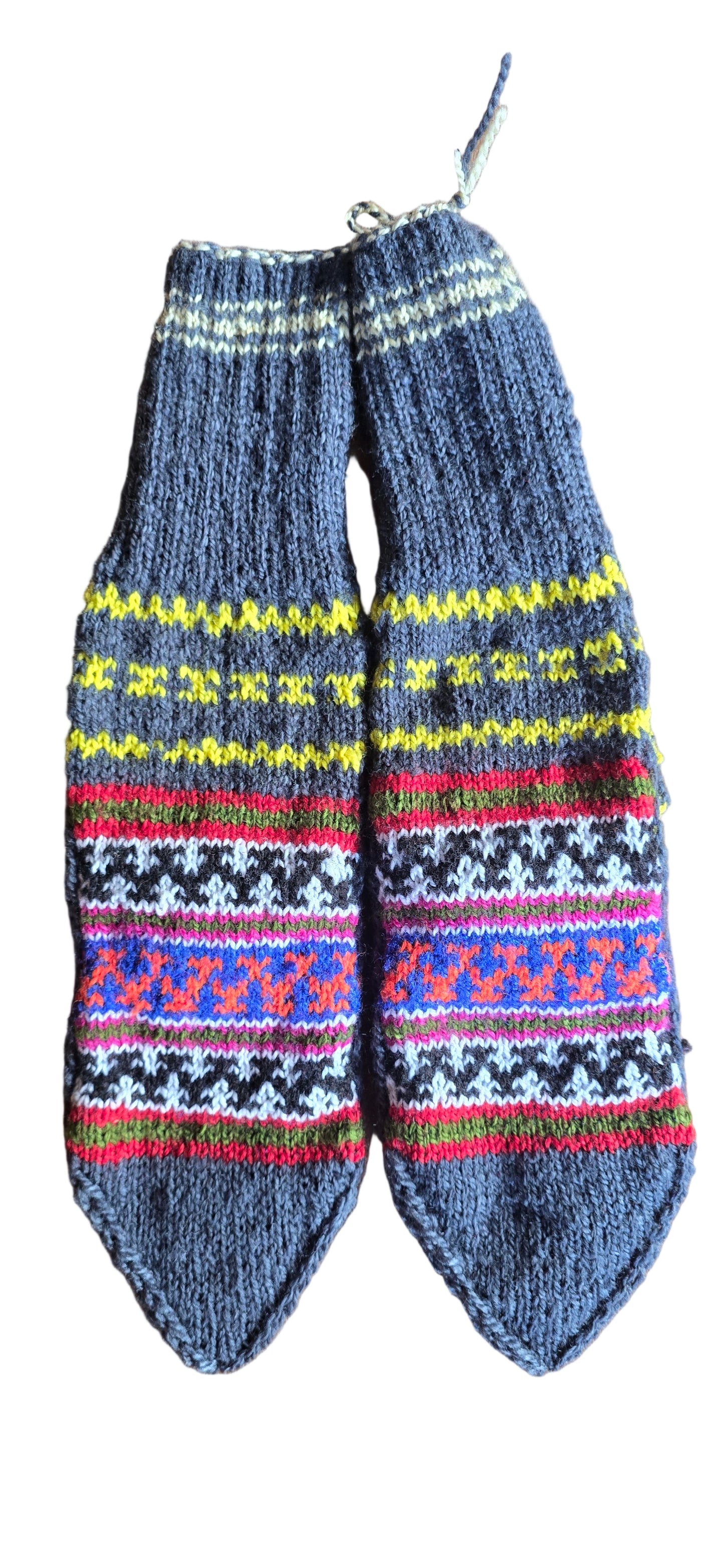 Socks - Handwoven - Wool - Gray