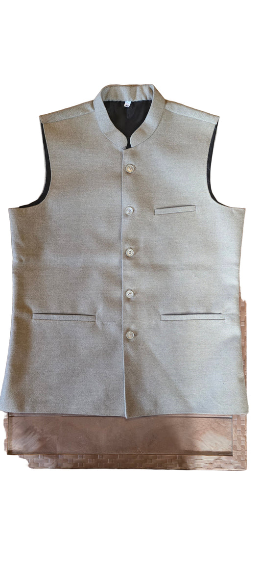 Jacket – Men – Nehru Style – Gray