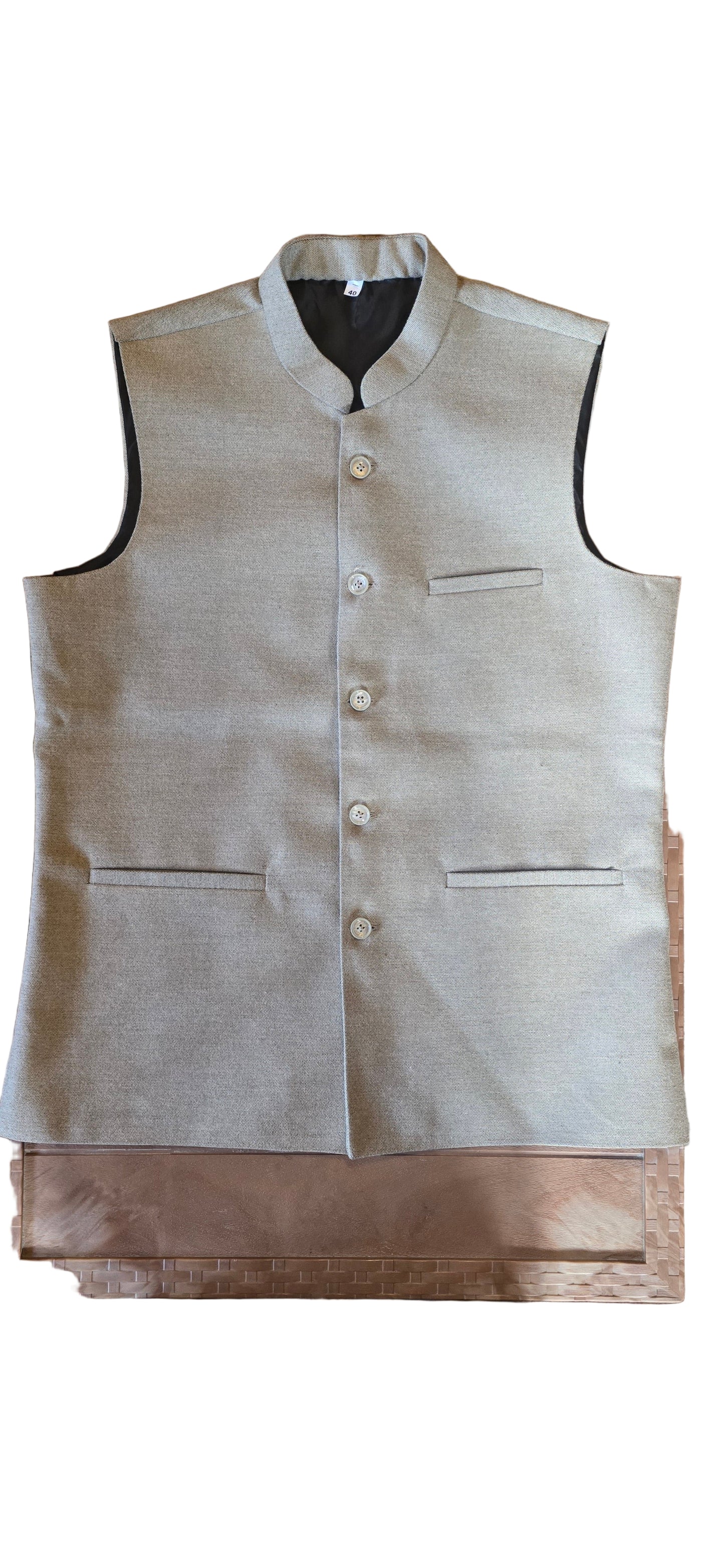 Jacket – Men – Nehru Style – Gray